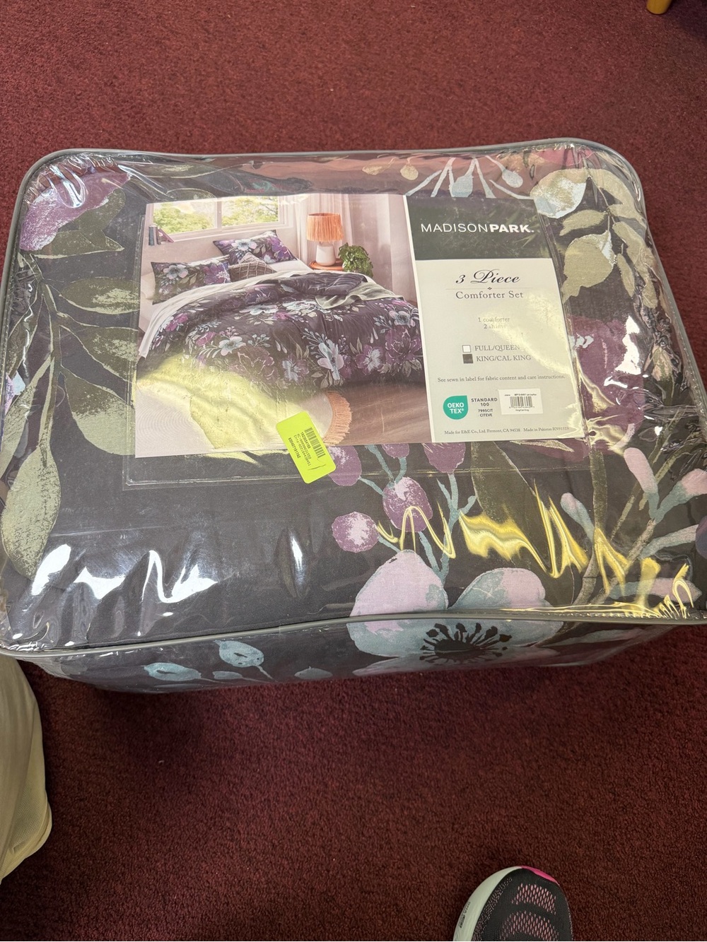 Madison Park Floral Comforter Set in Purple and Gray